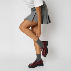 Mocasines burdeos brillantes con tacón de 4,4 cm, Primadonna, 264954315EUBORD035, 002a