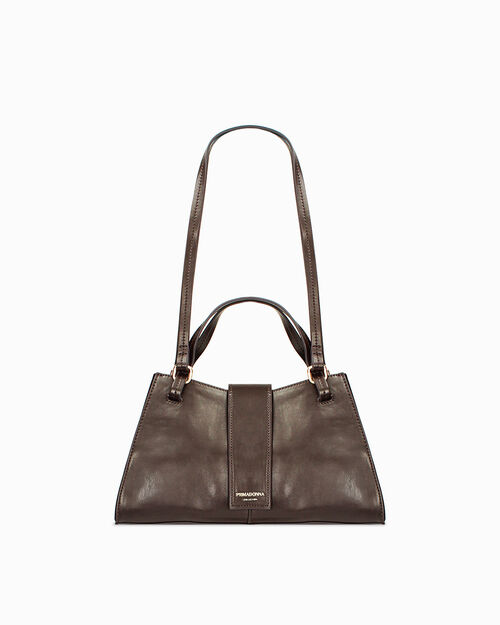 Bolso de mano marr&oacute;n oscuro elegante, DK BROWN