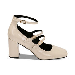 Décolleté panna in vernice, tacco 8 cm, Primadonna, 224912907VEPANN038, 001 preview