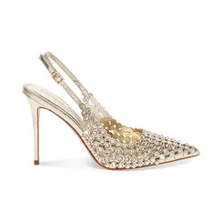 Zapatos descubiertos tipo slingback para mujer dorados con piedras, Primadonna, 252130643LPOROG035, 001 preview
