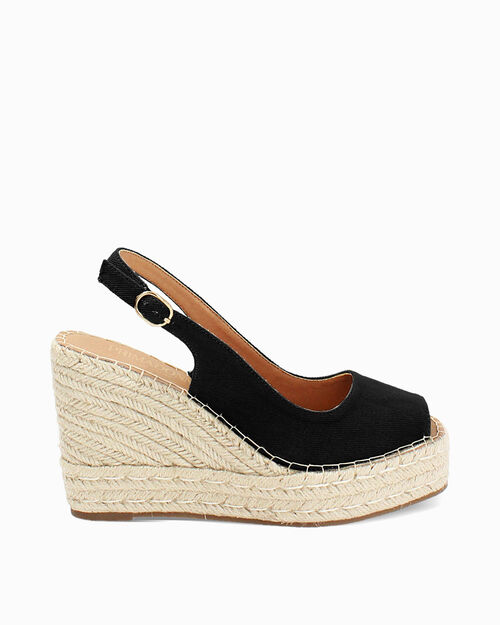 Zeppe donna nere in canvas, 