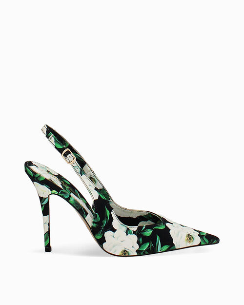 D&eacute;collet&eacute; slingback nero-bianco tacco 10,5 cm