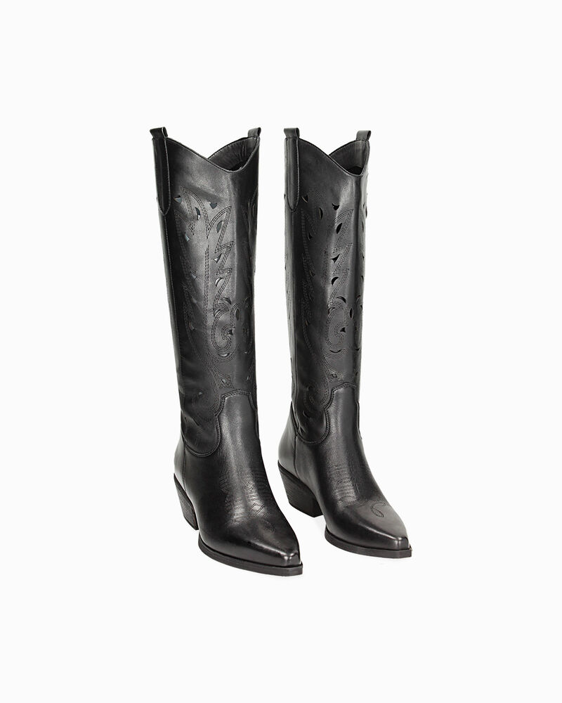 Stivali texani neri in pelle image number null