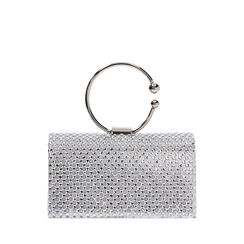 Mini bag argento con pietre scintillanti, Primadonna, 275102426LPARGEUNI, 001a