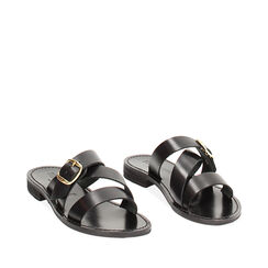 WOMEN SHOES FLAT COW LEATHER NERO, Primadonna, 23B814026VANERO035, 002a