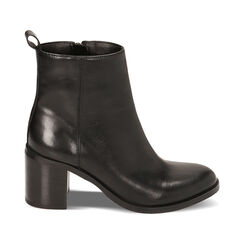 Stivaletti neri in pelle, tacco 7,7 cm, Primadonna, 22O323062PENERO036, 001 preview