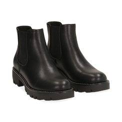 Chelsea boots neri in eco-pelle, 