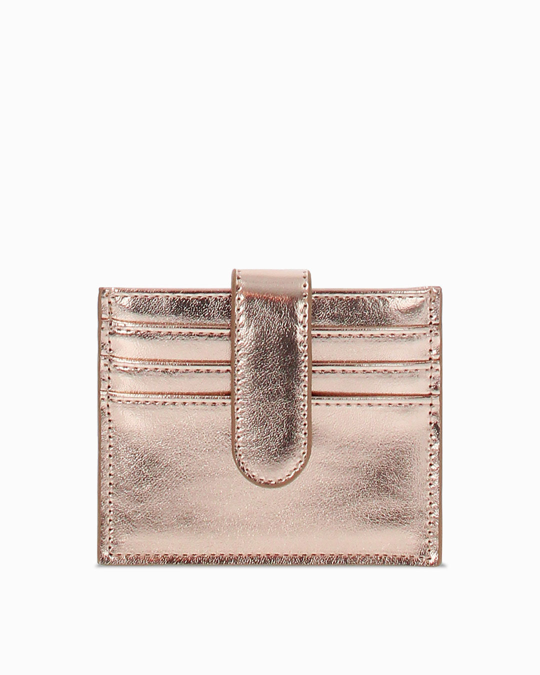 Portafoglio rosa-oro con dettagli eleganti