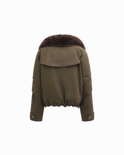 Doudoune militaire avec fourrure &eacute;co, ARMY