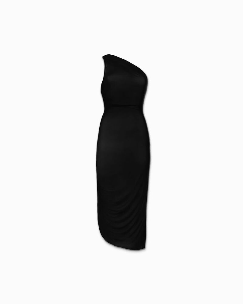 Vestito donna nero in tessuto image number null