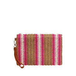 Pochette donna mare fucsia in raffia, Primadonna, 25J900704RFFUCSUNI, 001a