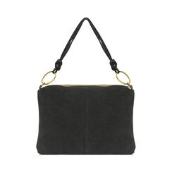 Borsa a spalla nera in camoscio, Primadonna, 260803696CMNEROUNI, 001 preview