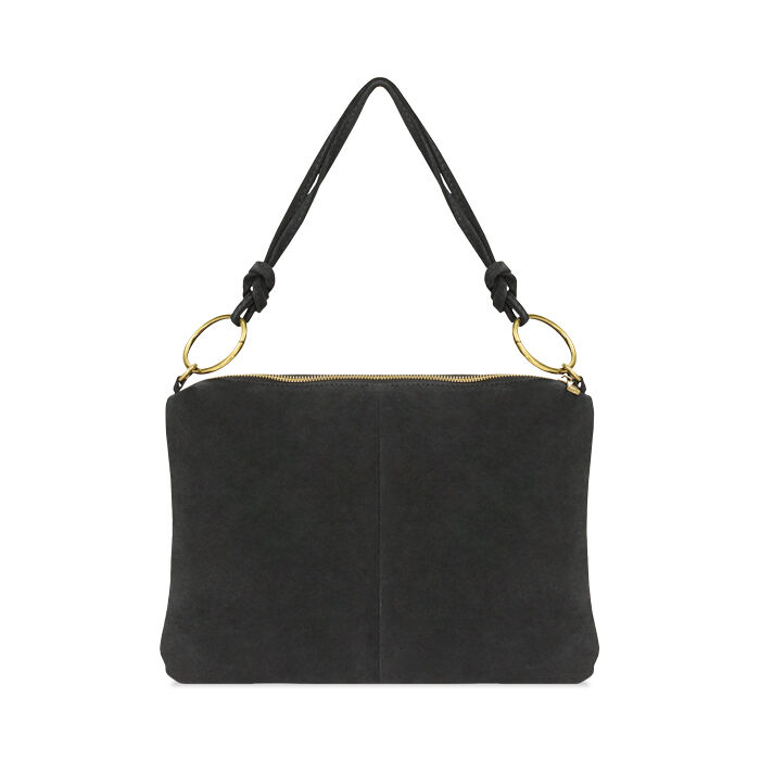Borsa a spalla nera in camoscio, Primadonna, 260803696CMNEROUNI