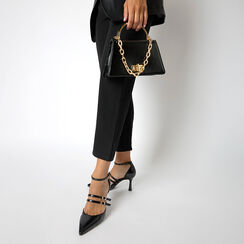 Décolleté open shank nera con tacco 7,6 cm da donna, Primadonna, 264902571EUNERO035, 002a