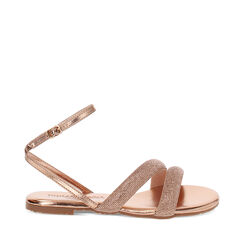 Sandali bassi donna rosa oro in laminato con pietre, Primadonna, 254992802LPRAOR035, 001a