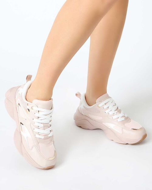 WOMEN SHOES SNEAKERS SYNTHETIC NUDE, 