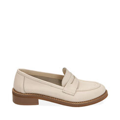 Mocassini panna flat in pelle, Primadonna, 21A503022PEPANN035, 001a