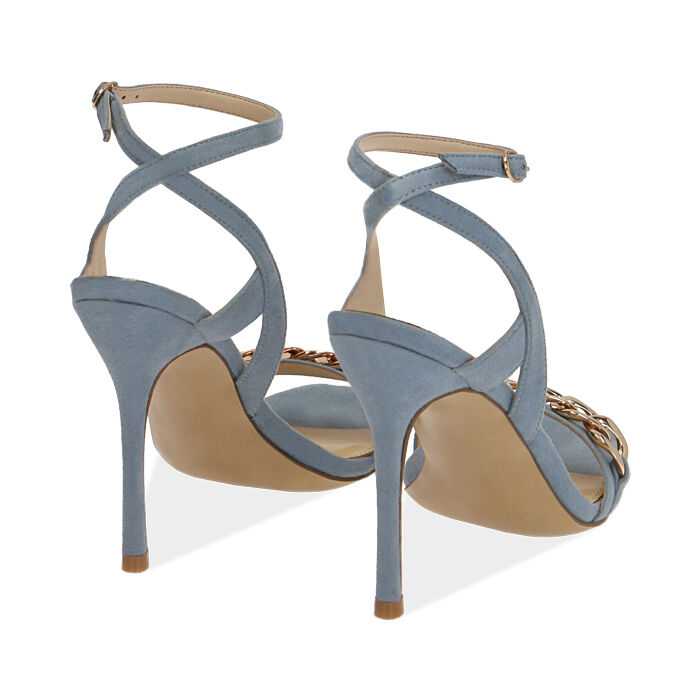 Sandali celesti con tacco clearance