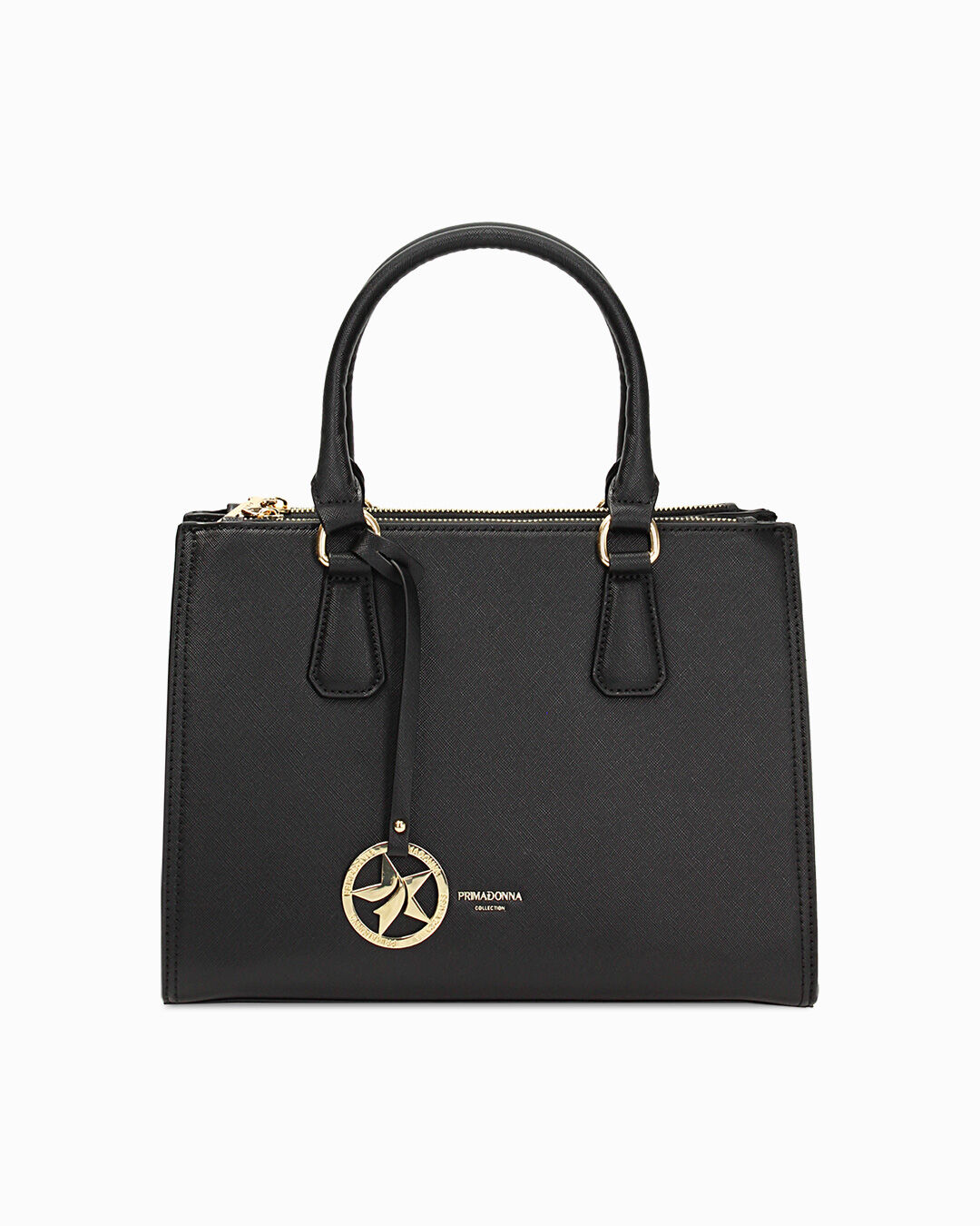 Borsa a mano nera con tracolla removibile
