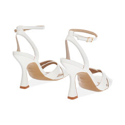 Sandalo bianco con braccialetto, tacco 9,5 cm, Primadonna, 252101906EPBIAN035, 004 preview