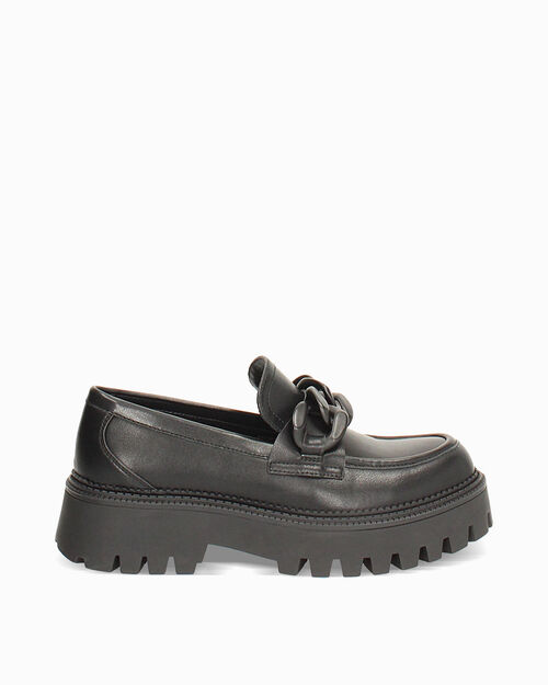 CHAUSSURES POUR FEMMES MOCASSINS SYNTHET, BLACK