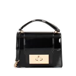 Mini bag nera in vernice, 245158801VENEROUNI, 001a