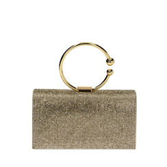 Mini bolso mujer oro en laminado con piedras, Primadonna, 255102425LPOROGUNI, 001a