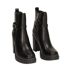 Stivaletti platform neri, tacco 8,9 cm, Primadonna, 224882109EPNERO039, 002 preview