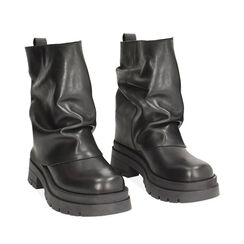 WOMEN SHOES BIKER LEATHER NERO, Primadonna, 24L699702PENERO037, 002a