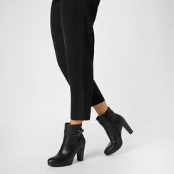 Bottines noires à talons 9,3 cm pour femme, Primadonna, 260630534EPNERO035, 002a