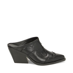 WOMEN SHOES SABOT SYNTHETIC NERO, 233073173EPNERO035, 001a