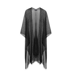 Poncho donna nero in tessuto, Primadonna, 25B450204TSNEROUNI, 003 preview