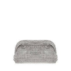 Mini bolsa de mujer plateada laminada con piedras, Primadonna, 255125655LPARGEUNI, 001a