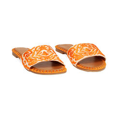 Sandaletti arancio in rafia con ricami sulla tomaia, Primadonna, 254992873RFARAN035, 002 preview