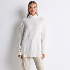 Maglione maxi beige con frange, Primadonna, 22U535933TSBEIGUNI, 003 preview