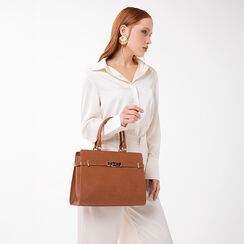 Sac &agrave; main cognac avec d&eacute;tails chics, Primadonna, 27D900672EPCOGNUNI, 002 preview