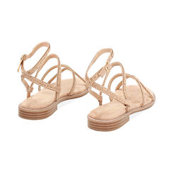 Sandali bassi donna nude in microfibra, Primadonna, 25P147508MFNUDE035, 004 preview