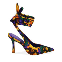 Slingback tie and dye en satin vert, talon 8,5 cm , 192139011RSVIGI036, 001a