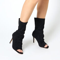 Botines de mujer negros en microfibra, Primadonna, 254971901MFNERO035, 002a