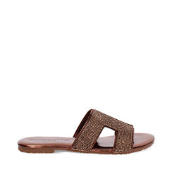 Sandaletto con tomaia laminata in strass color bronzo, Primadonna, 254933971LPBRON035, 001a