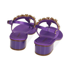 Sandali infradito viola in raso, tacco 3,5 cm, Primadonna, 214928802RSVIOL036, 003 preview