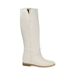 Bottes couleur crème en cuir, Primadonna, 23L620010PEPANN035, 001a