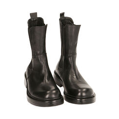 Chelsea boots neri in pelle, tacco 3,5 cm , Primadonna, 205317307PENERO035, 002 preview