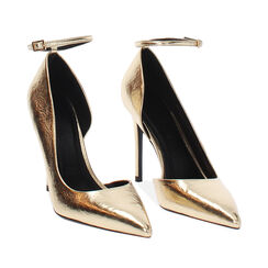 Décolleté open shank oro con tacco 10,7 cm, Primadonna, 262102021LMOROG035, 002a