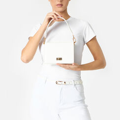Bolso de mujer bandolera blanco en charol, Primadonna, 255126053VEBIANUNI, 002a