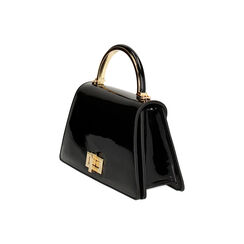 Mini bag nera in vernice squadrata, Primadonna, 265126021VENEROUNI, 004 preview