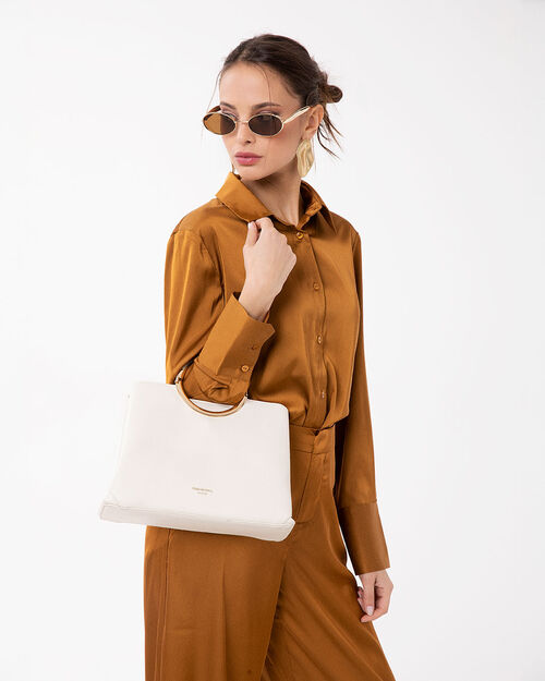 Sac &agrave; main cr&egrave;me avec bandouli&egrave;re amovible, CREAM