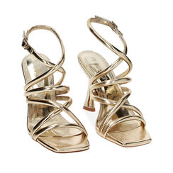 Sandalias con tacón doradas de laminado, Special Price, 234960811LMOROG037, 002a