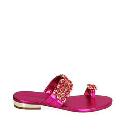 Sandalias flat joya fucsia laminado, 194909955LMFUCS036, 001a