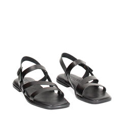 WOMEN SHOES FLAT LEATHER NERO, Primadonna, 23S924068PENERO035, 002a